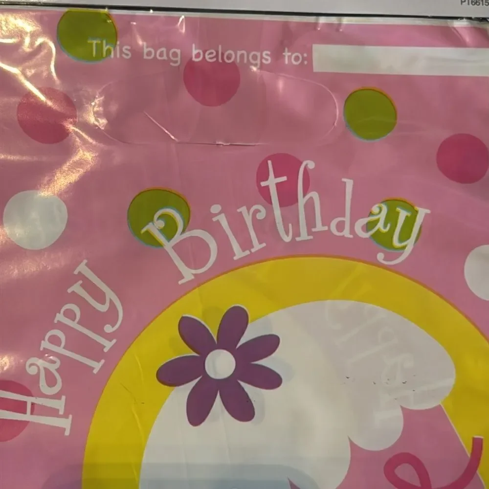 Girl’s Pink Happy Birthday Party Favor Loot Bags 7x9 inch 42 in total NEW
